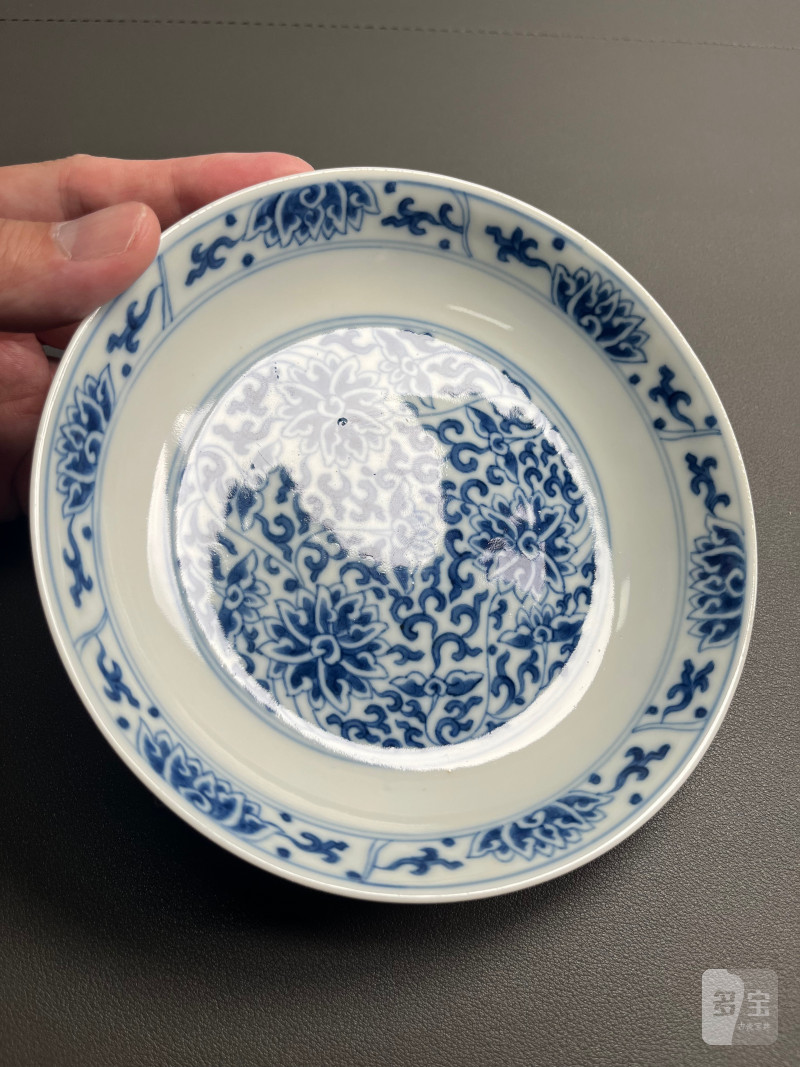 清同治  青花缠枝莲纹盘（一对） - 图14